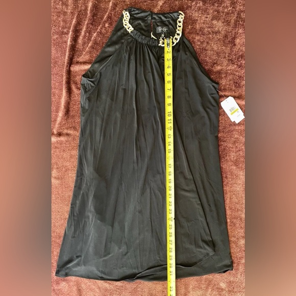 Jessica Simpson Black Shift Dress w/Gold Curb Chain Women’s Sz:14 NWT - Picture 11 of 13